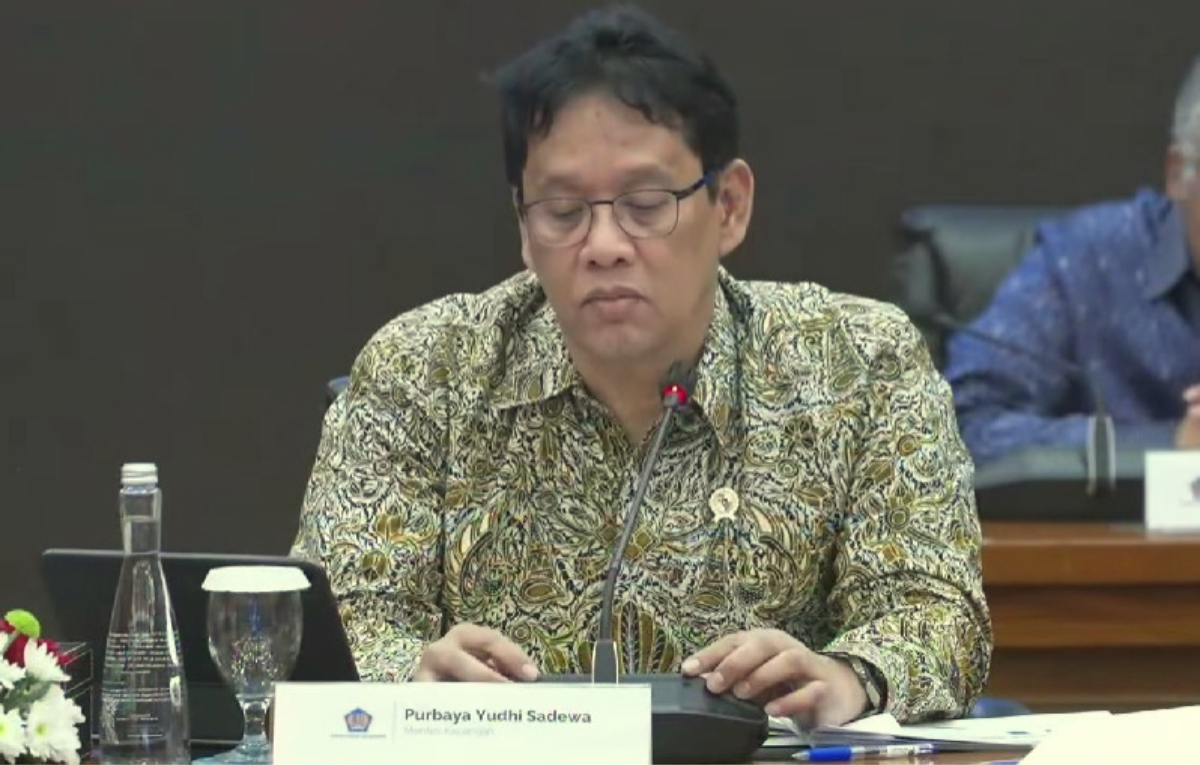 Menkeu, Purbaya Yudhi Sadewa memberikan keterangan kepada wartawan, Kamis 8 Januari 2026.