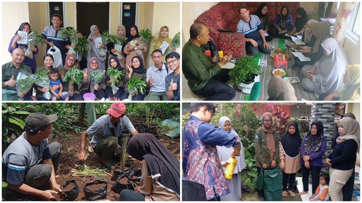 Kegiatan praktik pembuatan kompos berbahan baku limbah organik rumah tangga oleh&nbsp;Prodi TIB SV IPB University.