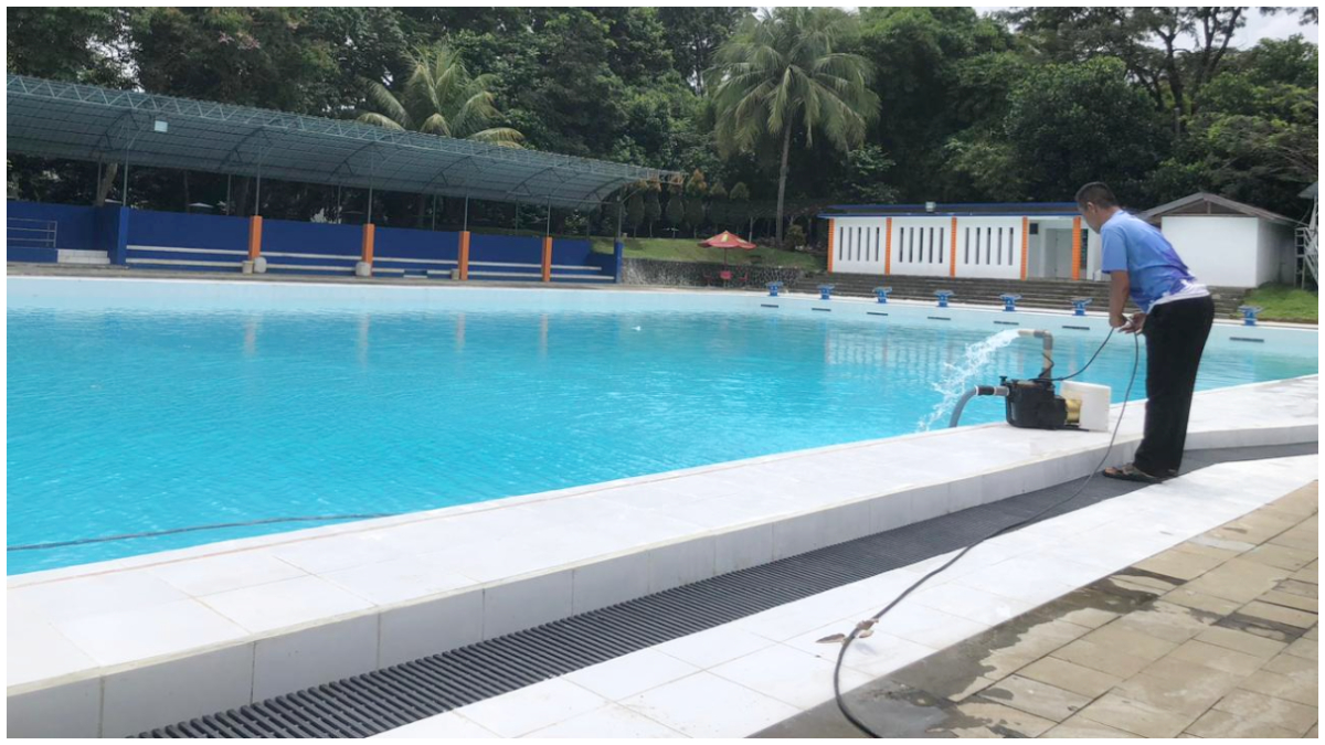Kondisi Kolam Renang Mila Kencana Kota Bogor yang telah selesai direvitalisasi.