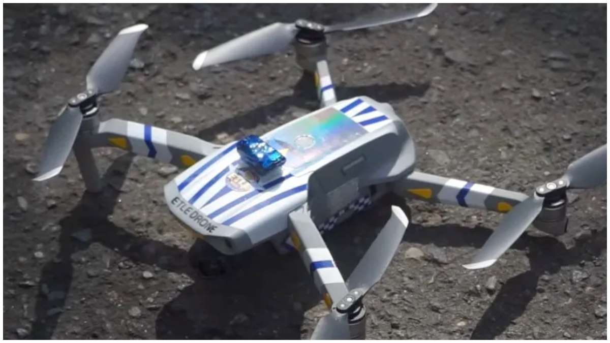 Ilustrasi ETLE Drone yang dioperasikan Korlantas Polri.
