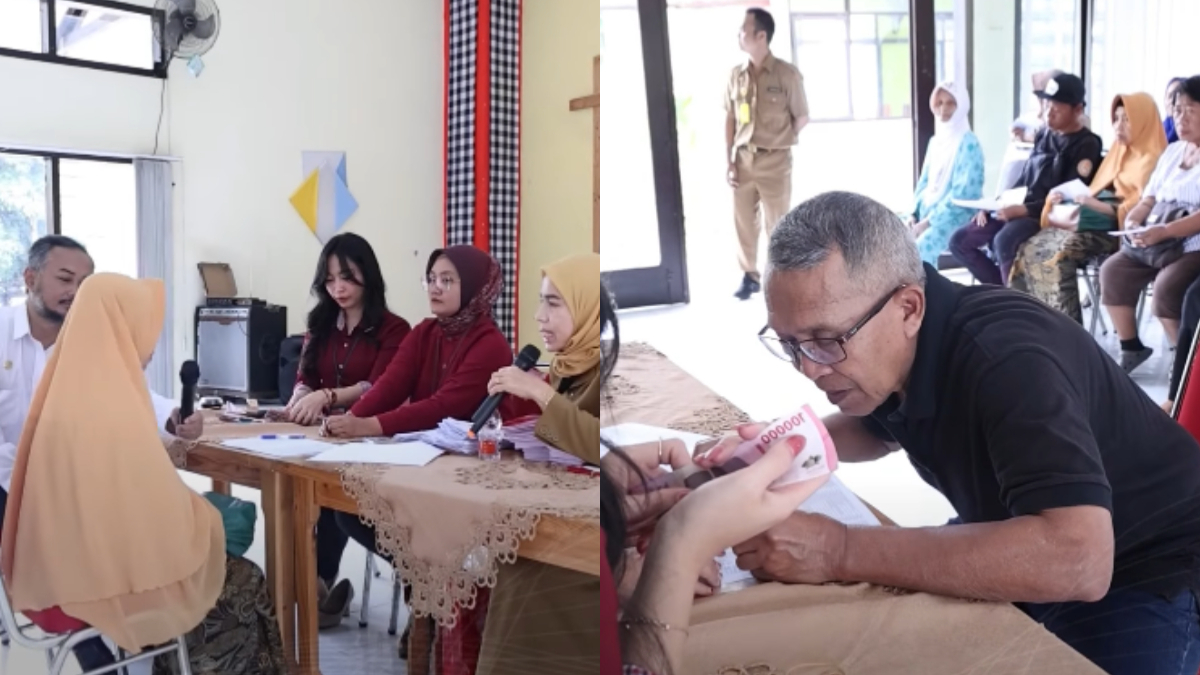 Ilustrasi: Penyaluran bantuan sosial (bansos) kepada para penerima manfaat atau KPM.