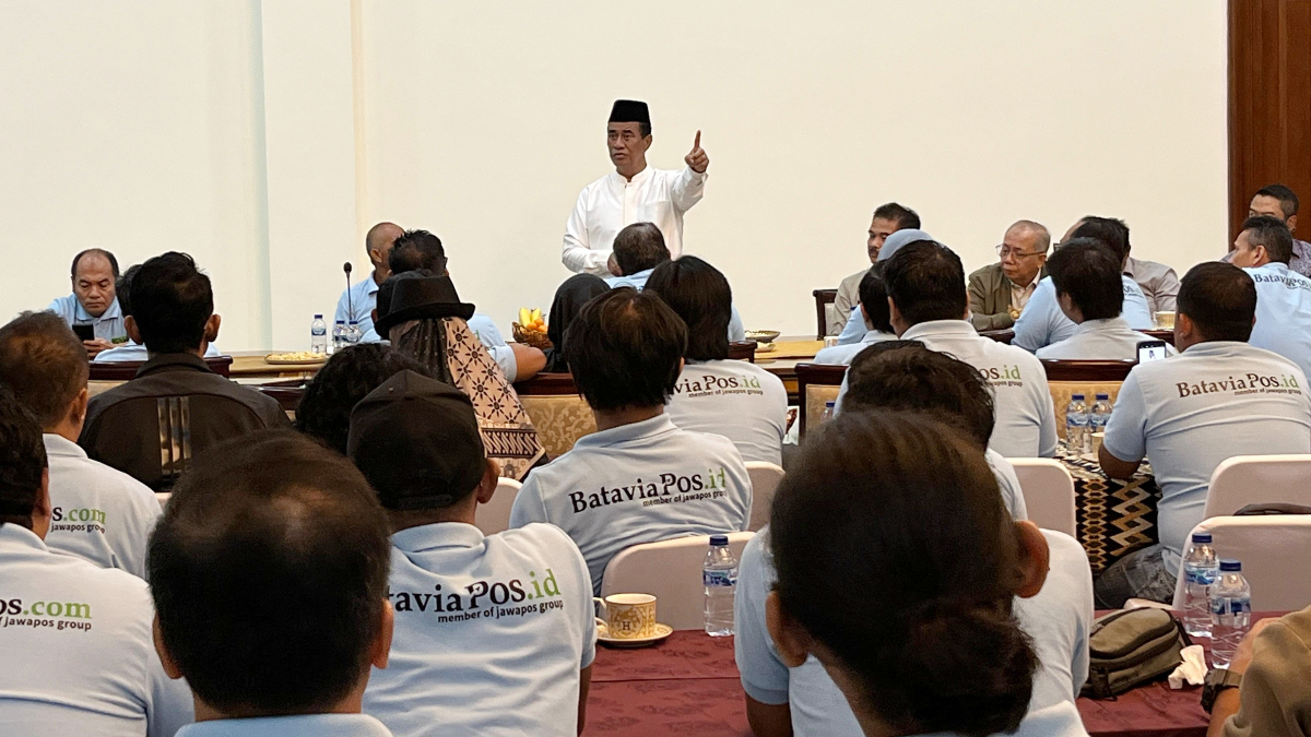Menteri Pertanian RI, Andi Amran Sulaiman saat menggelar dialog dengan para pimpinan media di bawah payung Jawa Pos Group.