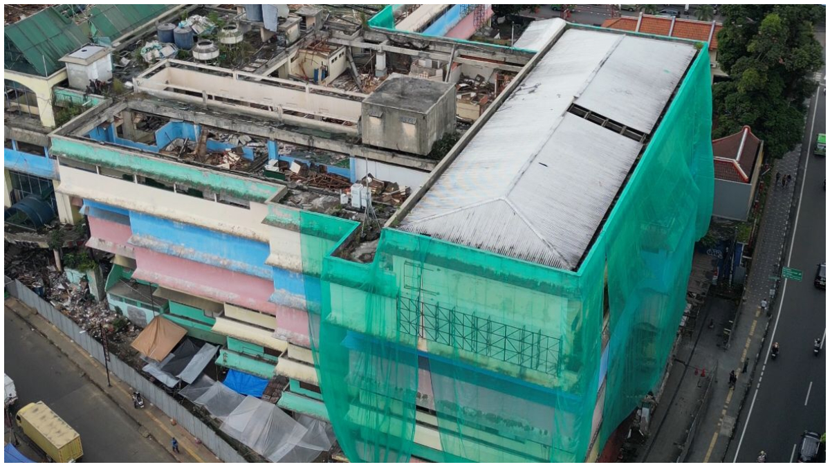 Pantauan udara kondisi terkini gedung pasar dan Plaza Bogor