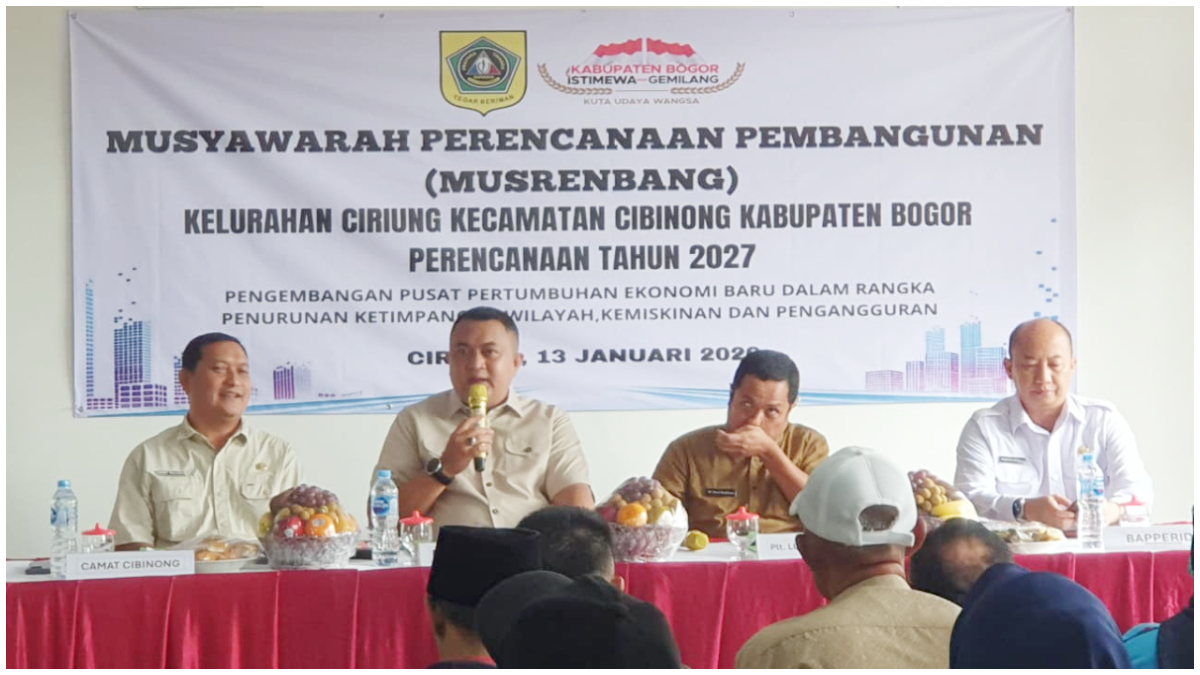 Bupati Bogor Rudy Susmanto saat Musrenbang di Kelurahan Ciriung, Cibinong, Kabupaten Bogor.