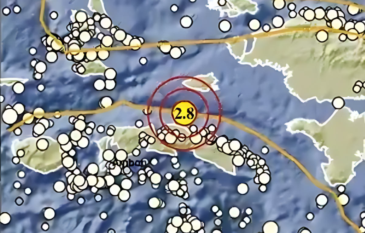 Gempa M2,8 guncang barat Laut Seram bagian timur Maluku, kedalaman 10 kilometer, Selasa 13 Januari 2026.