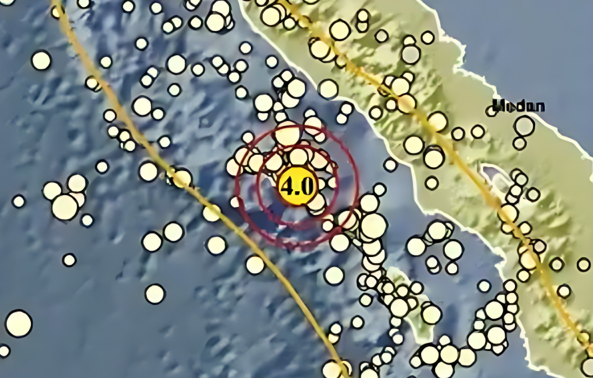 Gempa M4,0 guncang barat Laut Sinabang Aceh, Selasa 13 Januari 2025.