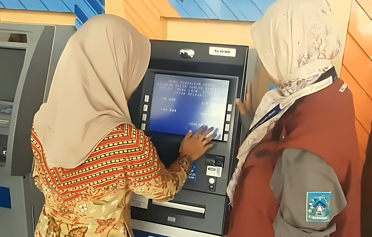 KPM sedang mencairkan dana Bansos.