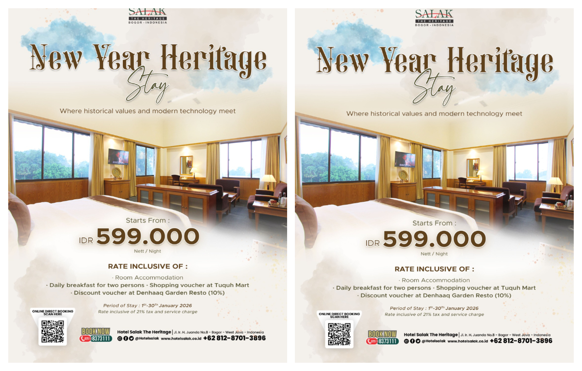 Hotel Salak The Heritage tawarkan New Year Heritage Stay.