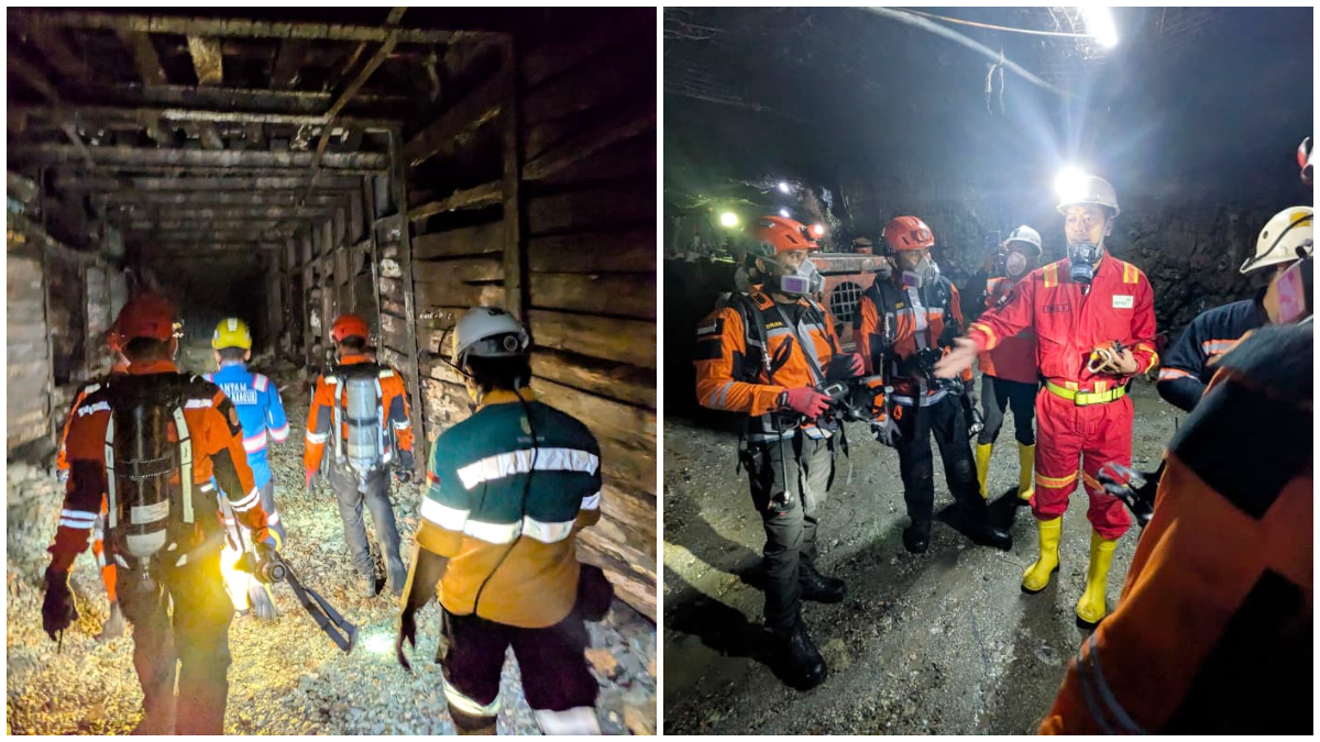 Operasi pencarian korban di galian tambang kawasan Antam Pongkor, Nanggung oleh Basarnas Selasa 20 Januari 2026. Pencarian dihentikan meski ada tiga korban yang belum ditemukan.