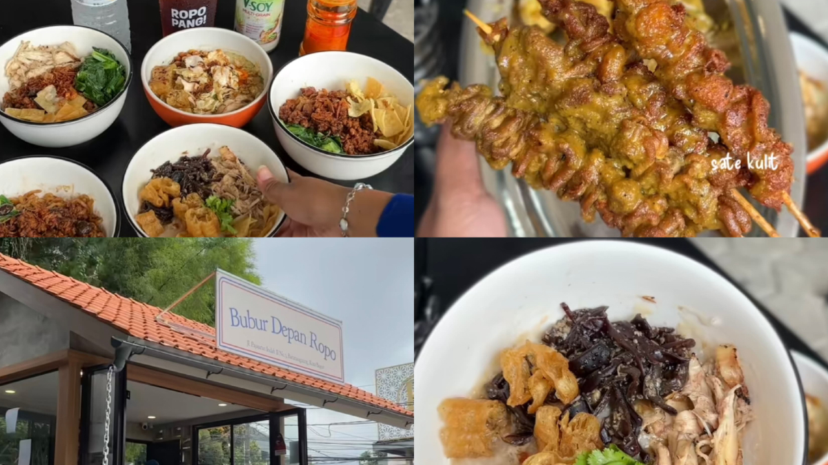 Beberapa menu sarapan dan makan siang di Bubur Depan Ropo Bogor.