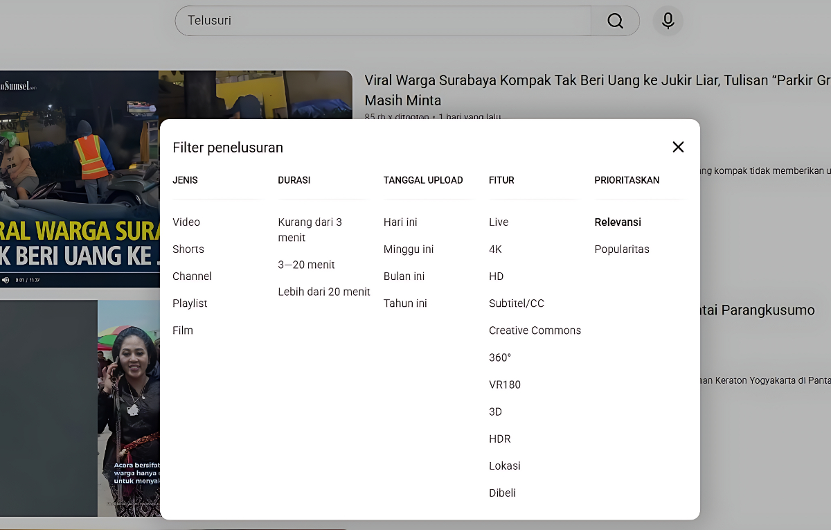 YouTube Ubah Total Fitur Filter Penelusuran.
