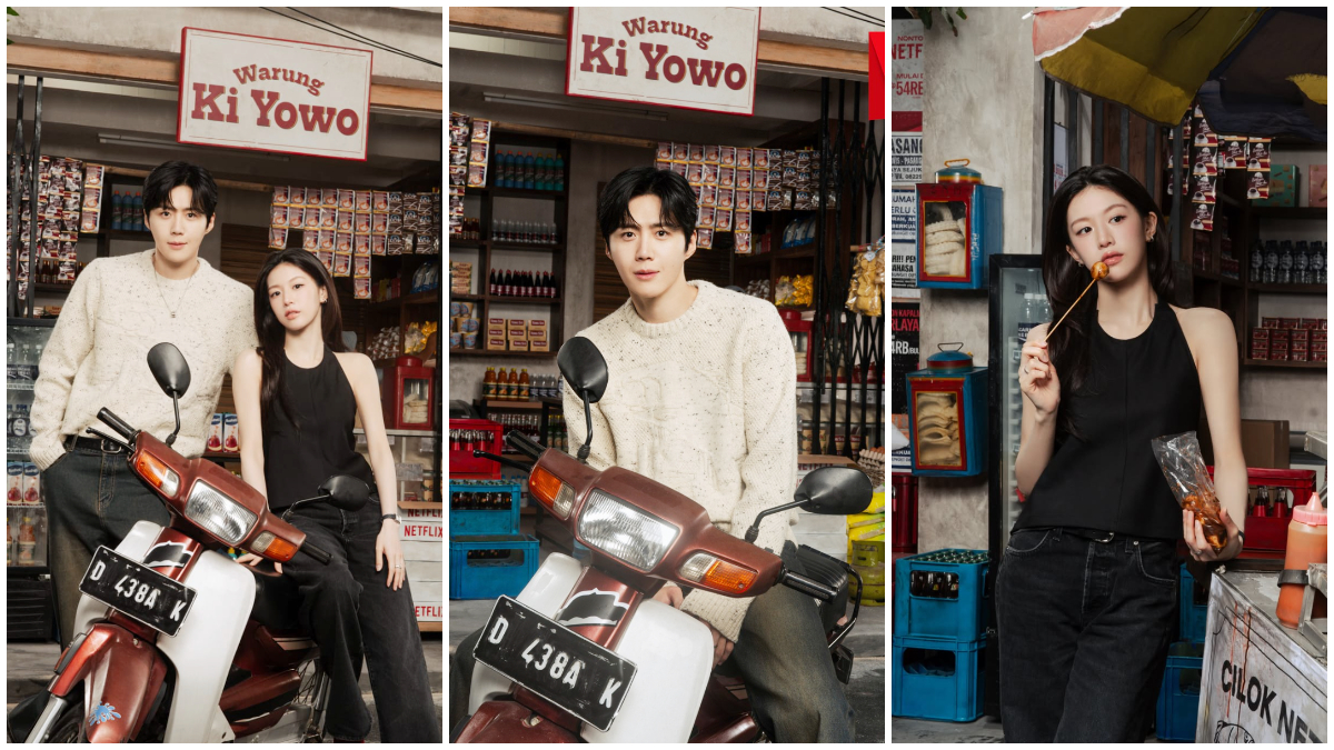 Go Youn jung dan Kim Seon ho tampil dalam photoshoot bertema warung khas Indonesia untuk promosi drama Netflix Can This Love Be Translated?.