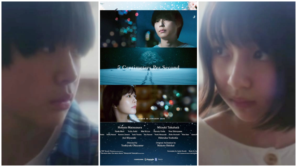 Poster film live action 5 Centimeters Per Second yang dijadwalkan tayang di Bioskop Indonesia.