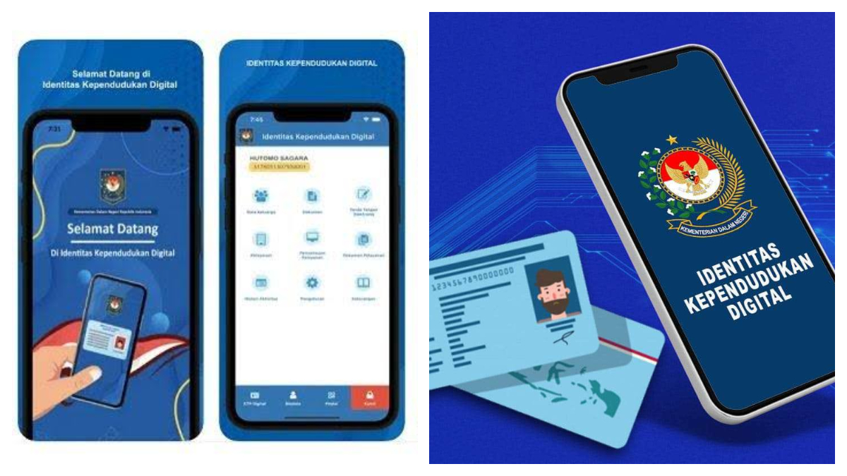 Ilustrasi tampilan aplikasi Identitas Kependudukan Digital (IKD).