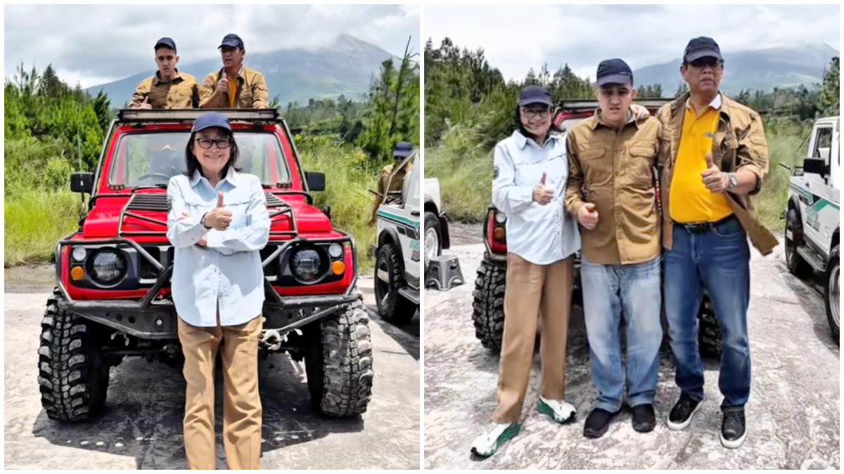 Menkeu Purbaya Yudhi Sadewa didampingi jajaran Kementerian Kehutanan saat kunjungan kerja di OWA Jurang Jero, Taman Nasional Gunung Merapi.