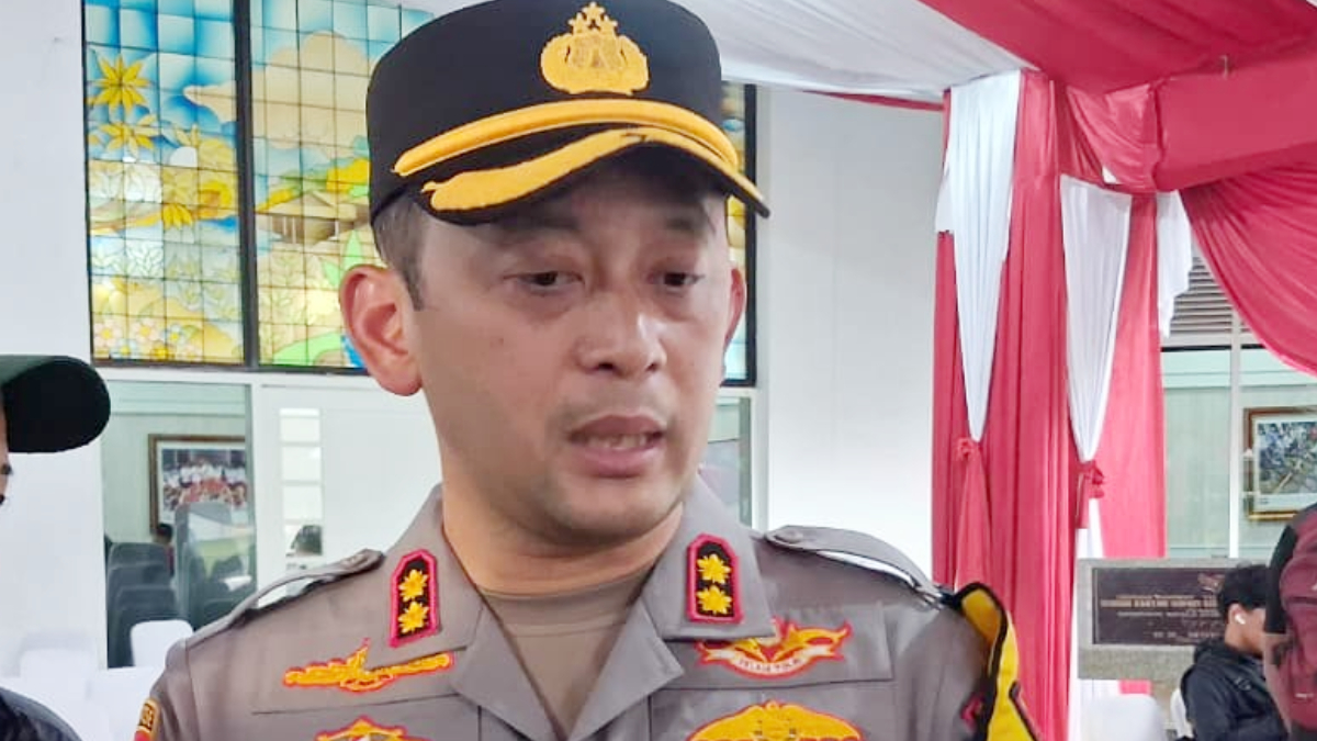 Kapolres Bogor AKBP Wikha Ardilestanto saat menyampaikan keterangan kepada wartawan.