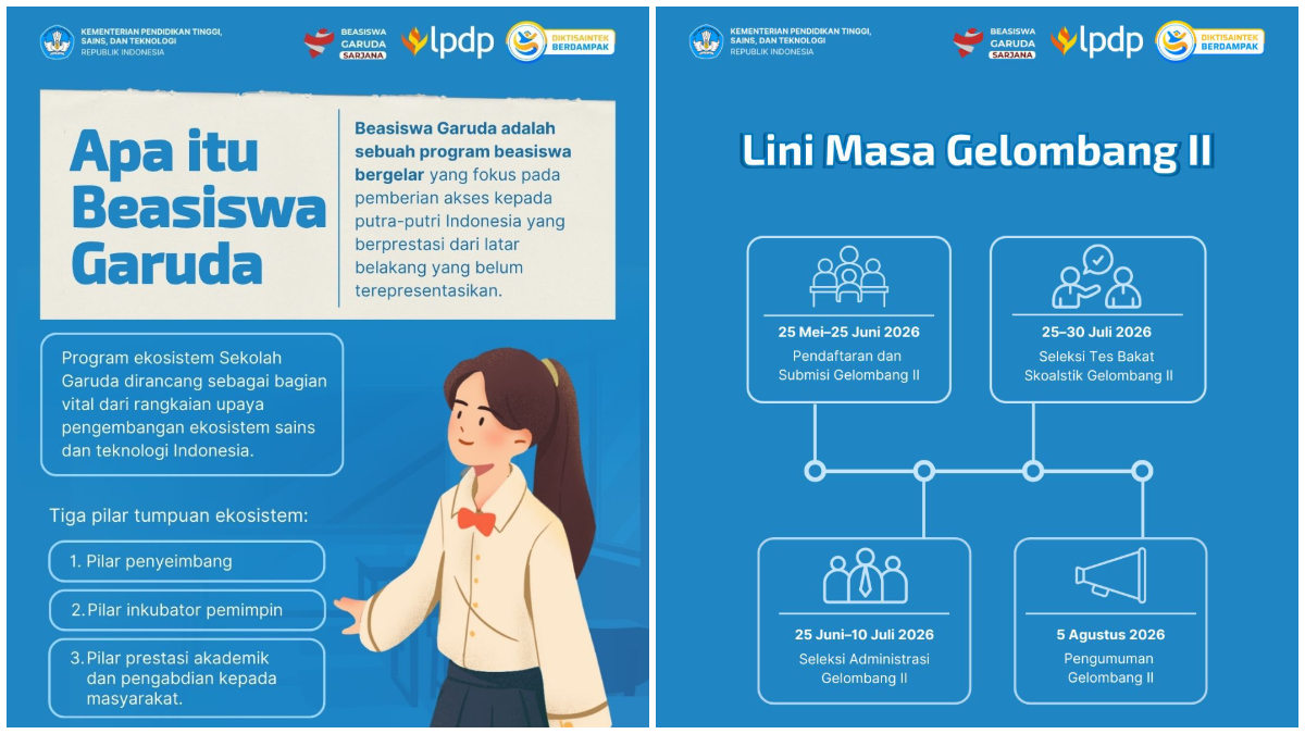 Poster informasi Beasiswa Garuda 2026.