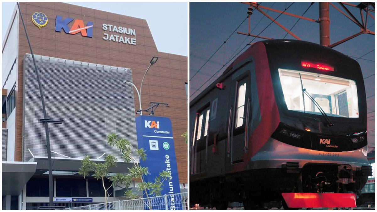 Pintu masuk Stasiun Jatake yang mulai dioperasikan untuk melayani pengguna Commuter Line rute Rangkasbitung&ndash;Tanah Abang mulai 28 Januari 2026.