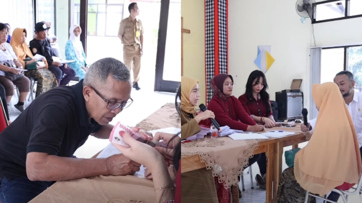 Ilustrasi: Penyaluran bantuan sosial (bansos) kepada para penerima manfaat atau KPM.