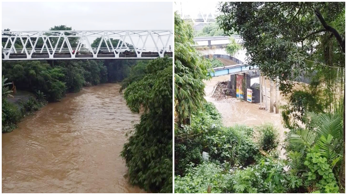 Kondisi tinggi muak air di Ciliwung PS Kota Depok Jumat pagi 30 Januari 2026.
