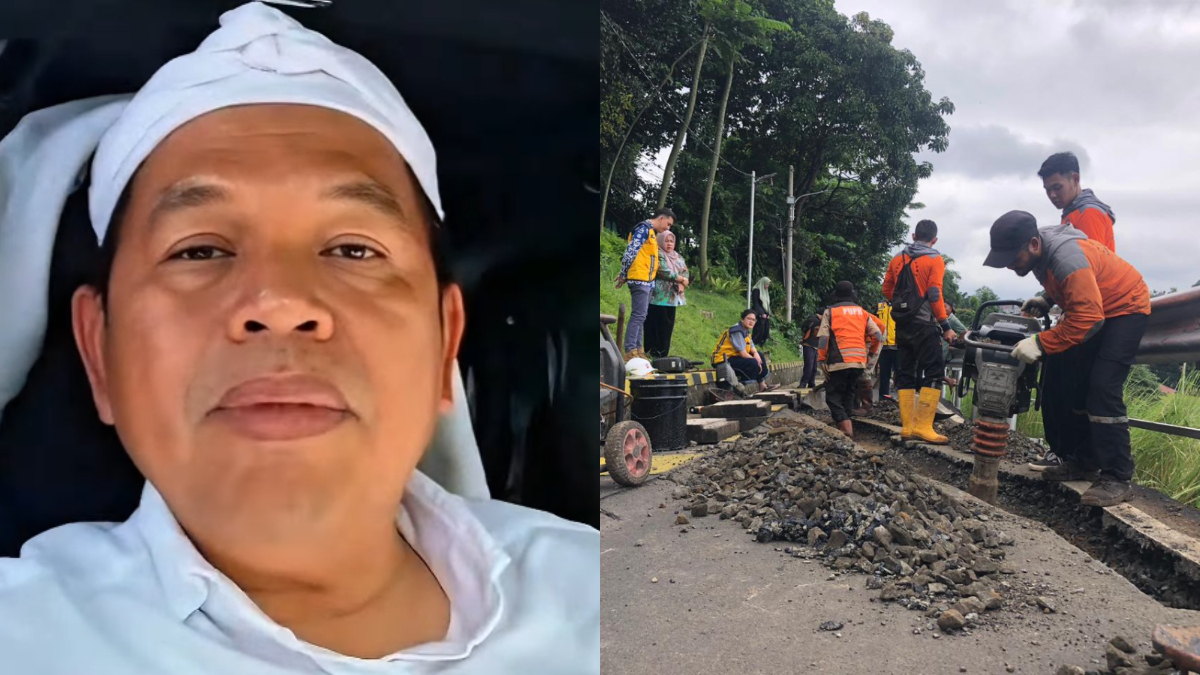 Gubernur Jawa Barat Dedi Mulyadi menyampaikan keterangan terkait Jalan Saleh Danasasmita, Batutulis, Kecamatan Bogor Selatan Kota Bogor.