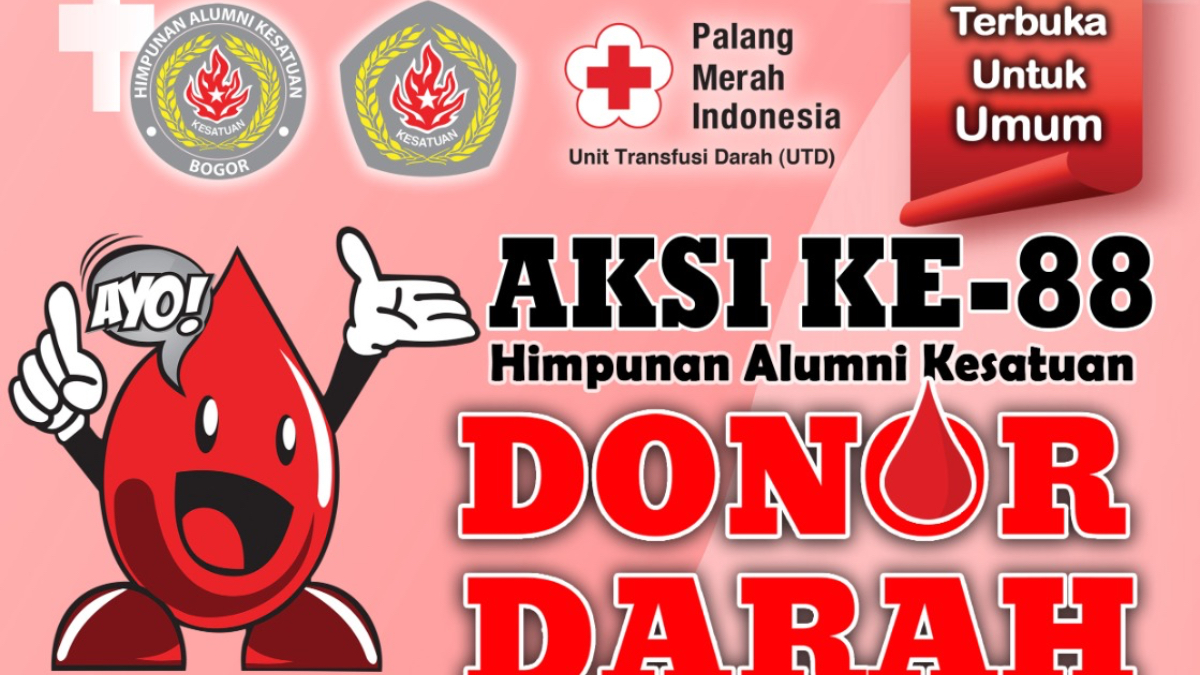 Donor darah Himpunan Alumni Kesatuan Bogor dengan PMI.