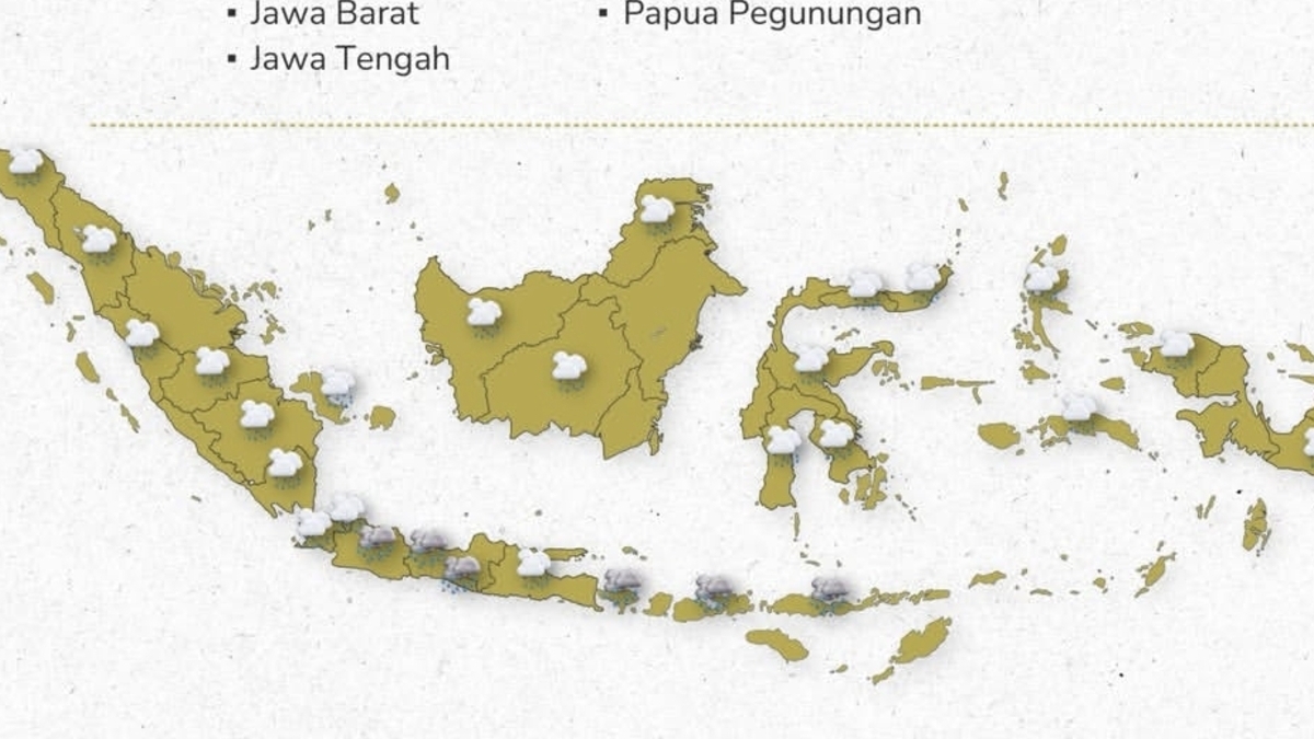 Ilustrasi. Prakiraan dan peringatan dini cuaca ekstrem di Indonesia hari ini.