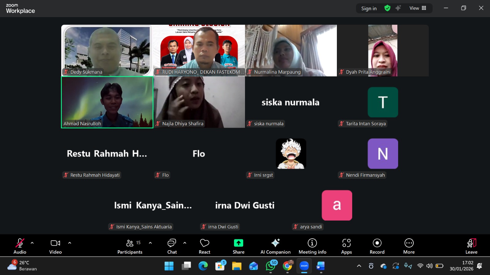 Prodi Aktuaria UMBARA mengadakan webinar akademik Bersama Bank Muamalat.