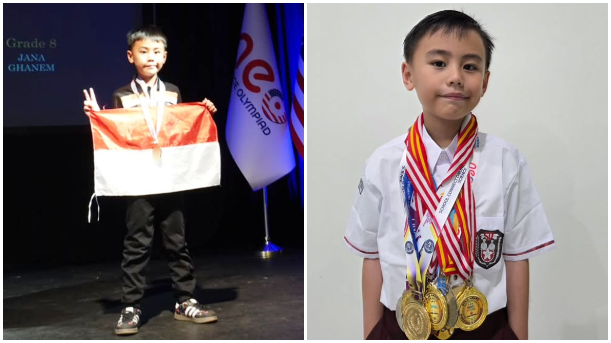 Natanael siswa Kelas 3 SD yang meraih Juara 2 Neo Science Olympiad di Amerika Serikat.