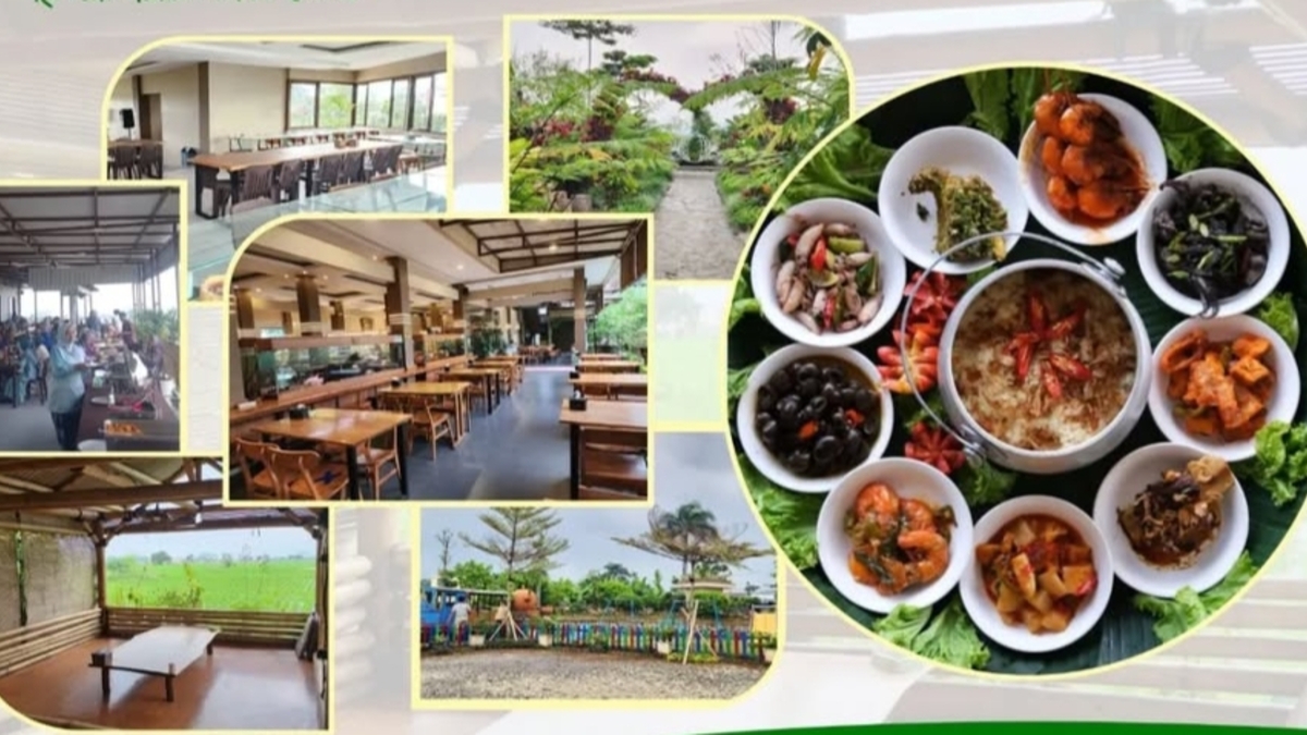 Ilustrasi menu makanan di resto Saung Soreang, Bandung.