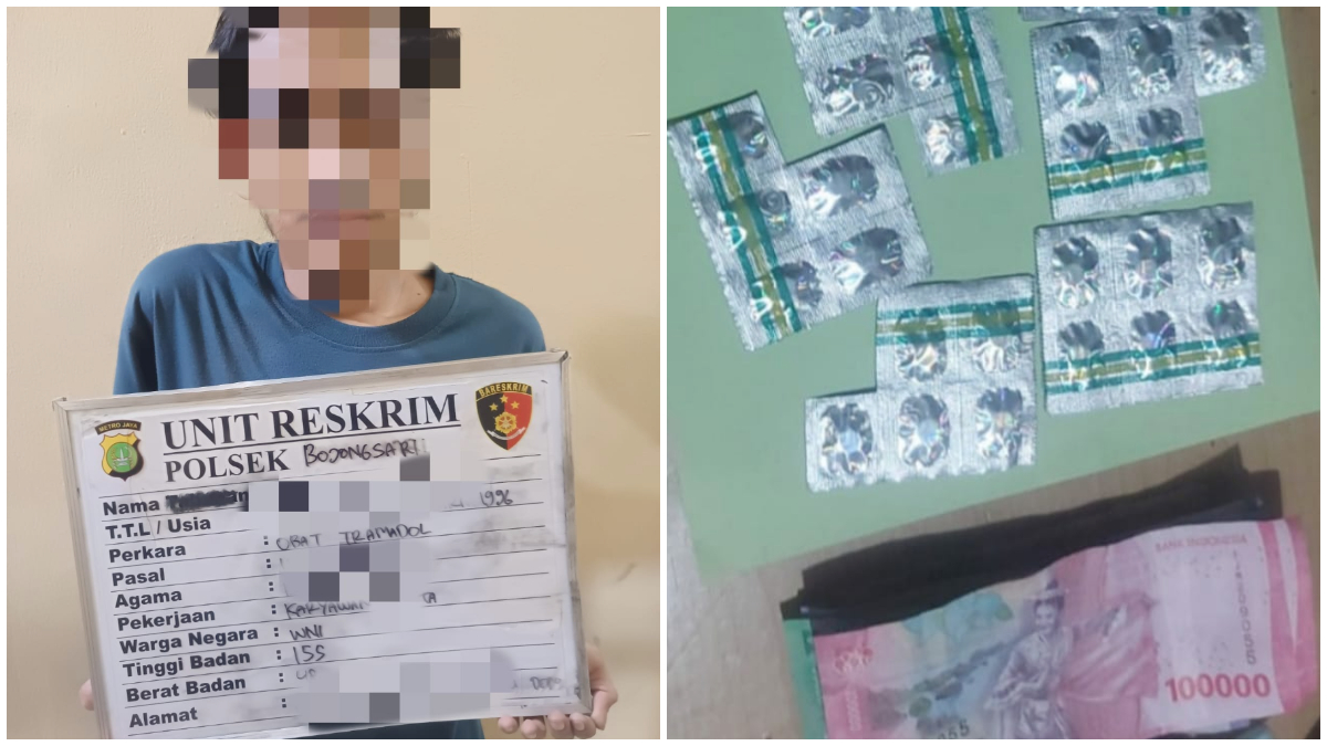 Sekuriti di Kota Depok ditangkap polisi saat jual obat terlarang.