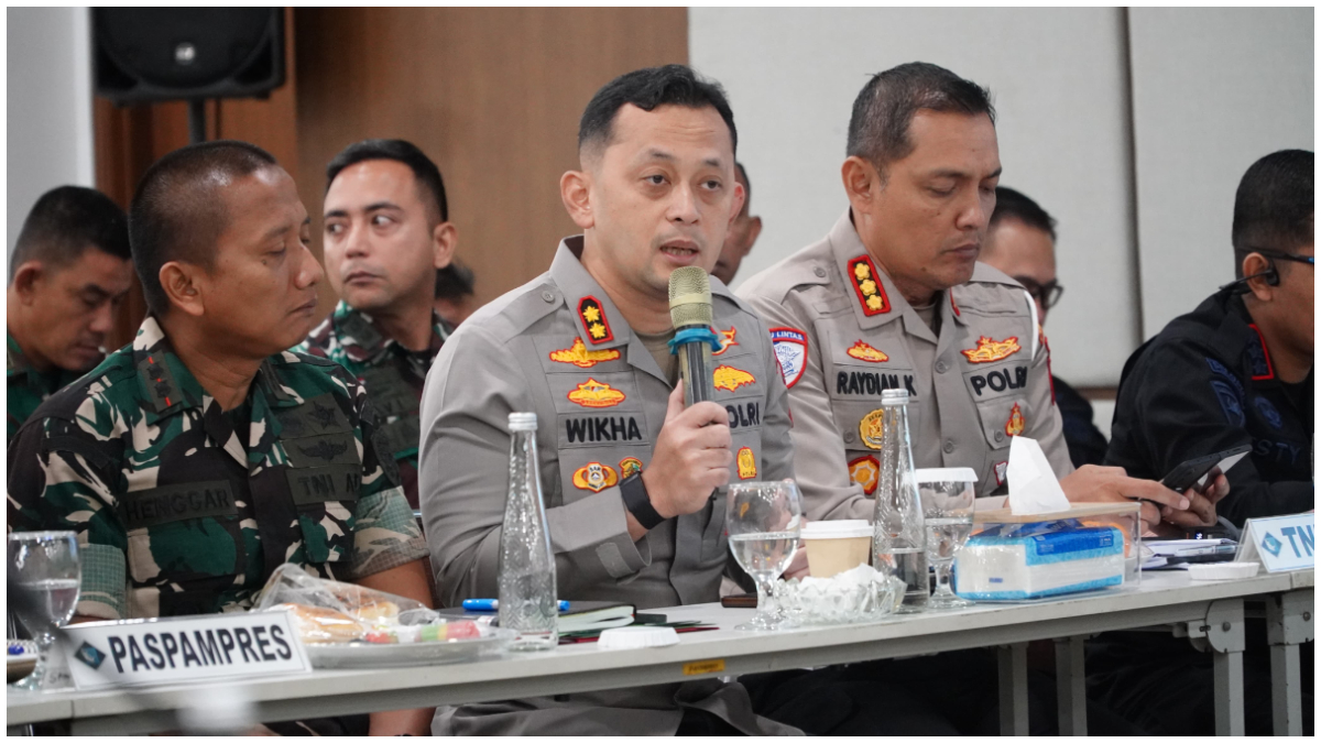 Kapolres Bogor, AKBP Wikha Ardilestanto. saat menyampaikan rencana pengamanan Rekornas di SICC  yang dilakukan Polres Bogor.