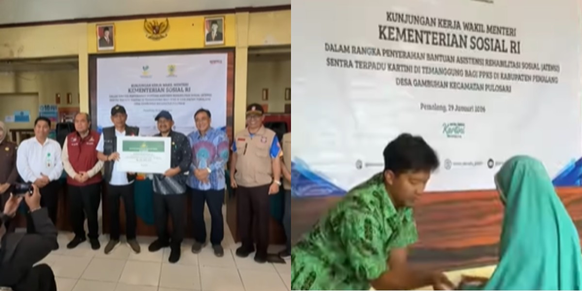 Ilustrasi penyaluran bansos kepada KPM.
