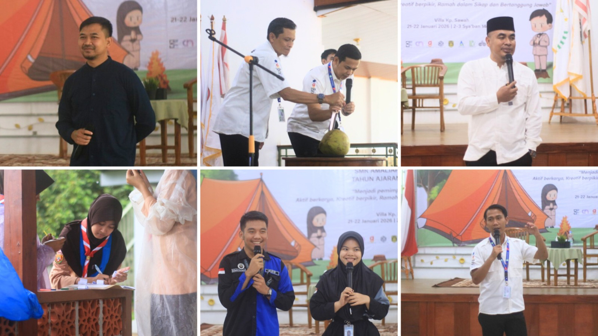 Potret keseruan LDKOM SMK Amaliah 1 dan 2 Ciawi Bogor.