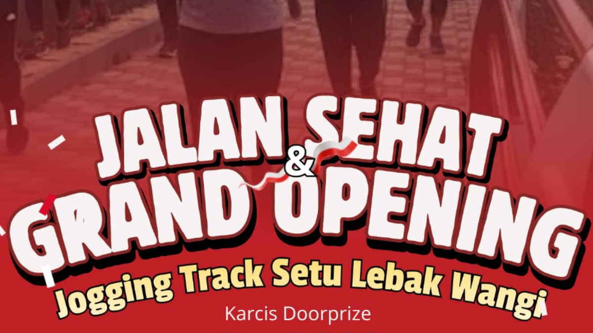 Jalan sehat akan digelar pada grand opening jogging track di Setu Lebak Wangi, Kecamatan Parung Kabupaten Bogor.