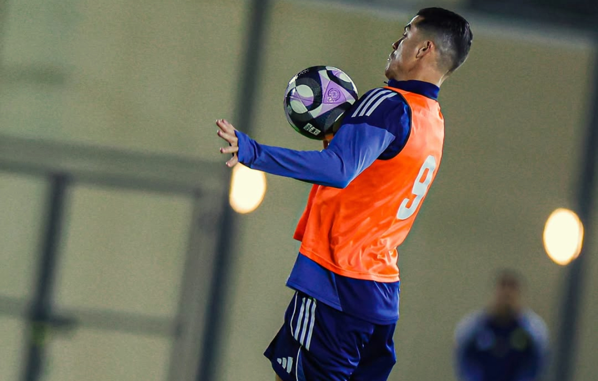 Cristiano Ronaldo saat berlatih.