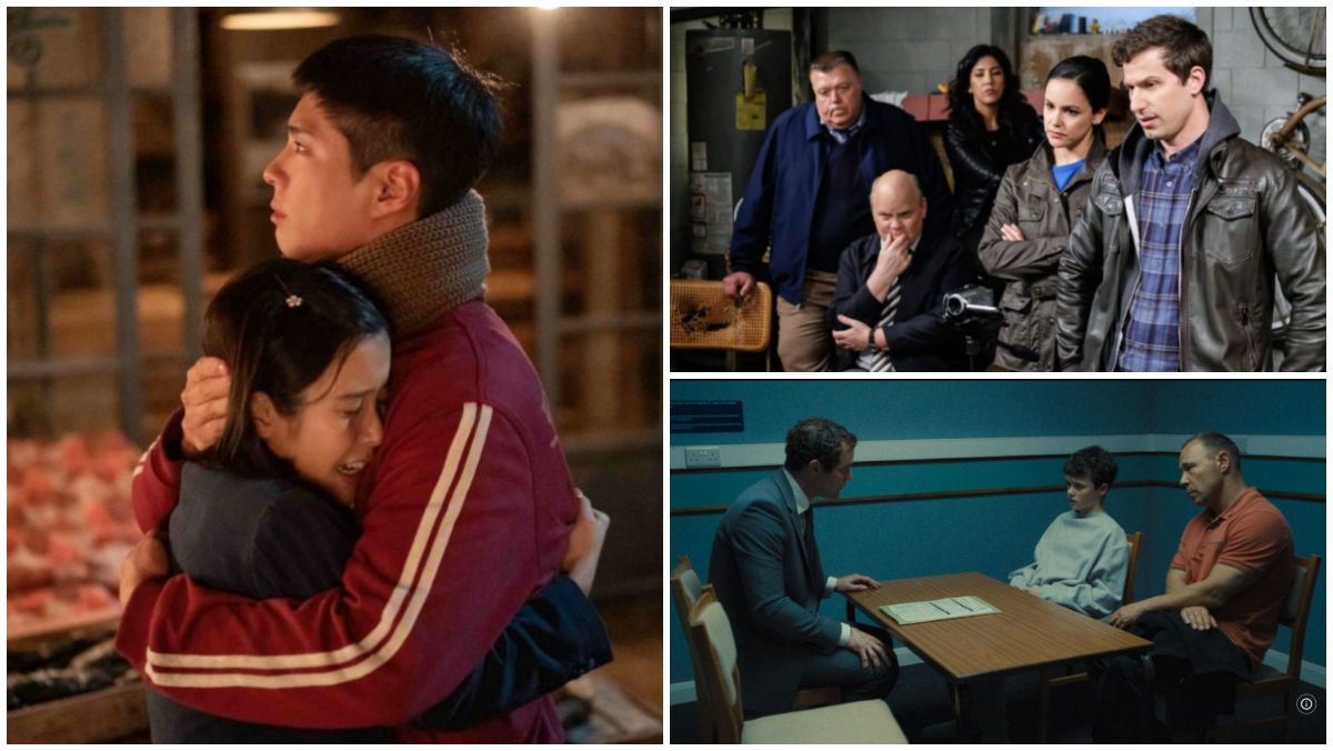 Cuplikan dari serial Stranger Things, Adolescence, Brooklyn Nine-Nine, dan When Life Gives You Tangerine di Netflix.