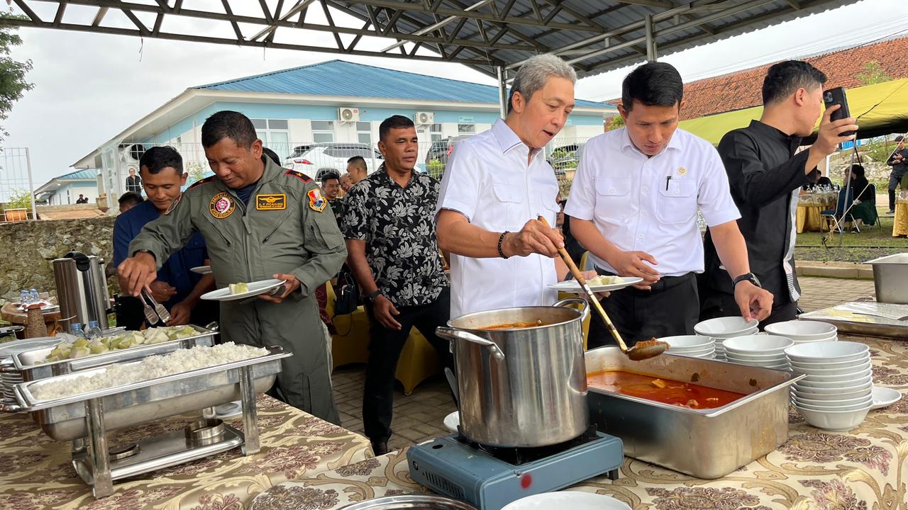 Kebersamaan jajaran Forkompinda Kota Bogor saat silaturahmi di Lanud ATS.