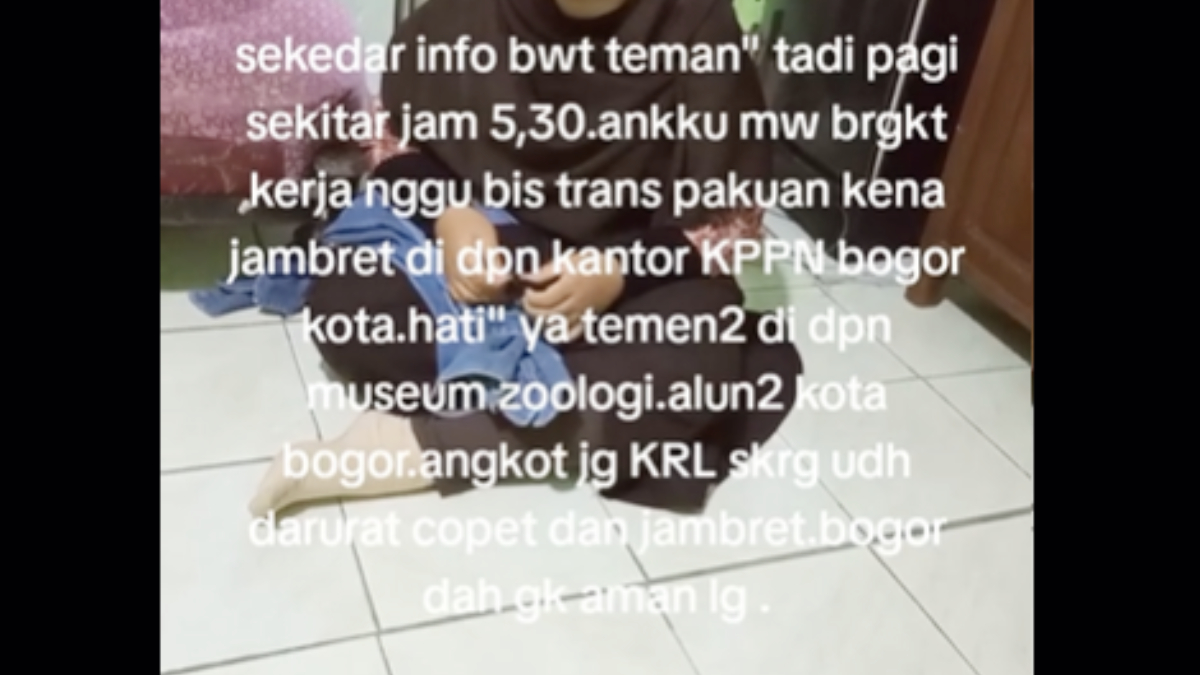 Seorang ibu menceritakan anaknya menjadi korban jambret di Kota Bogor.