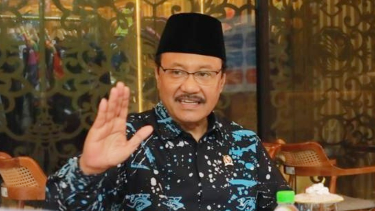 Menteri Sosial Saifullah Yusuf atau Gus Ipul saat menyampaikan keterangan.