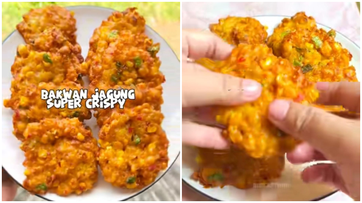 Tampilan bakwan jJagung dan perbedaan yang mengandung minyak dan tidak.