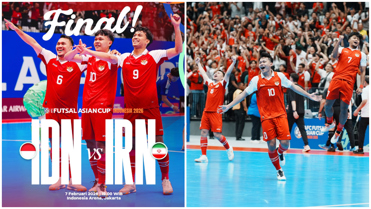 Pemain Timnas Futsal Indonesia merayakan kemenangan atas Jepang di semifinal AFC Futsal Asian Cup 2026.
