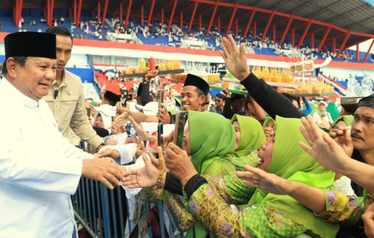 Presiden Prabowo Subianto menghadiri acara Mujahadah Kubro Satu Abad NU, Minggu (8/2/2026).