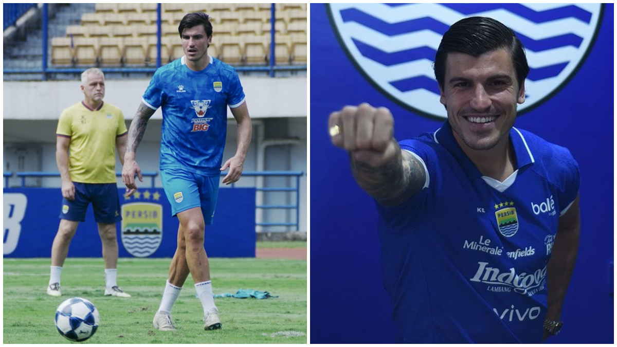Sergio Castel saat berlatih dengan skuad Persib Bandung.
