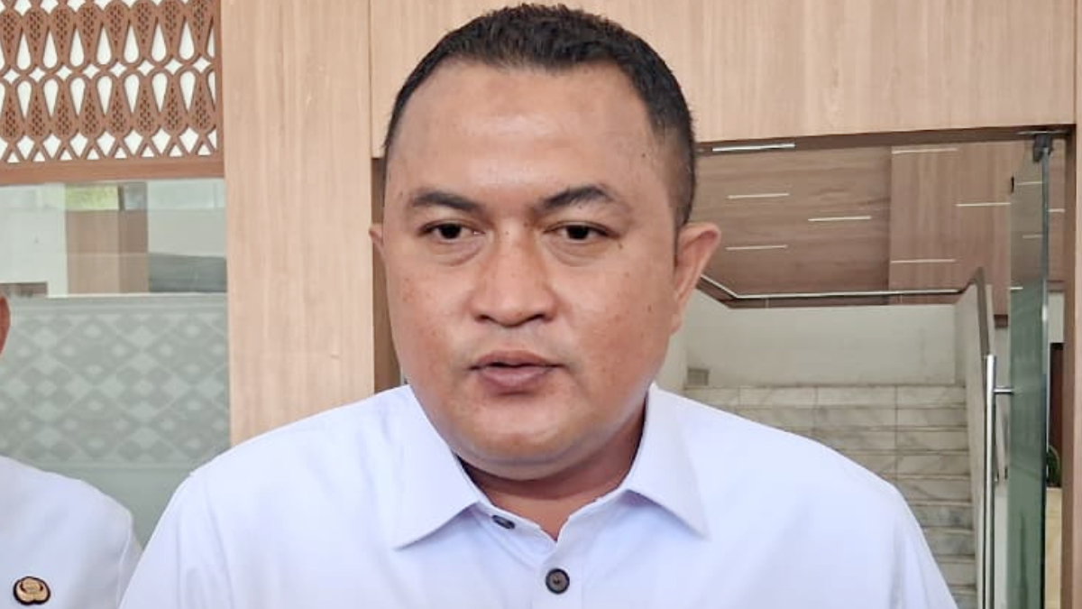 Bupati Bogor Rudy Susmanto saat menyampaikan keterangan.
