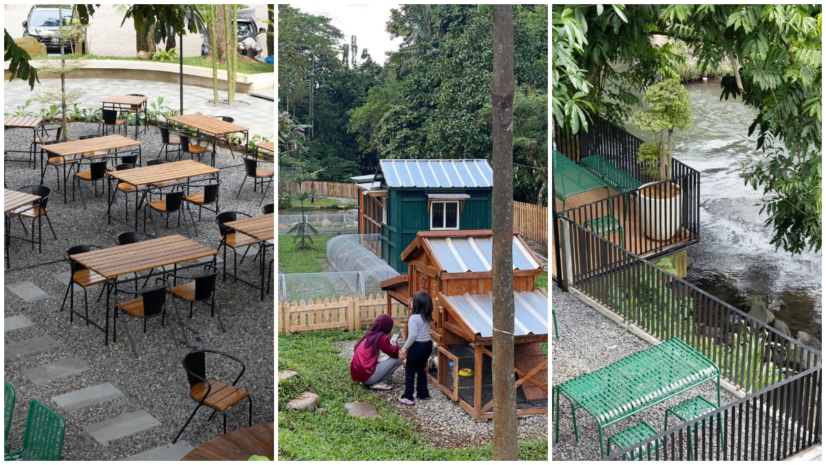 Suasana Kafe Kalialas Riverside dan area animal feeding.