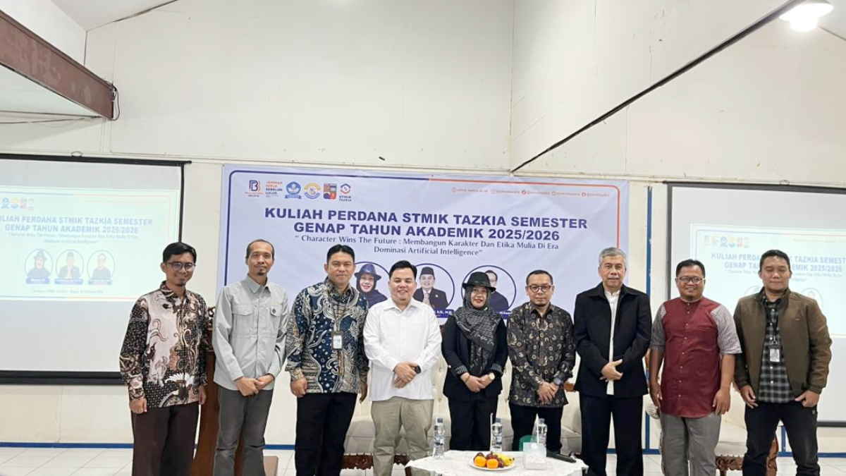 STMIK Tazkia menggelar kuliah perdana semester genap Tahun Akademik 2025/2026 di Kampus STMIK Tazkia, Dramaga, Bogor, Selasa, 10 Februari 2026.