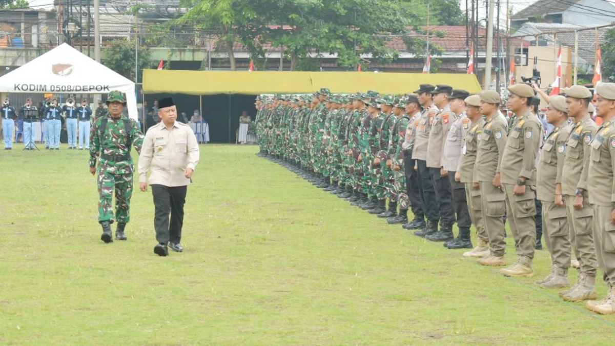 Wali Kota Depok Supian Suri menghadiri  Pembukaan TMMD ke-127 Kota Depok di Lapangan Bola Bojong Lio, Sukmajaya.