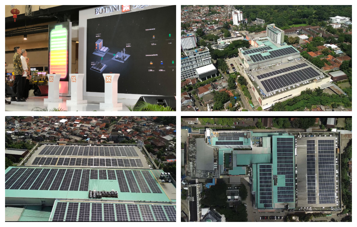 Penampakan proyek PLTS Atap Mal Botani Square, Kota Bogor.