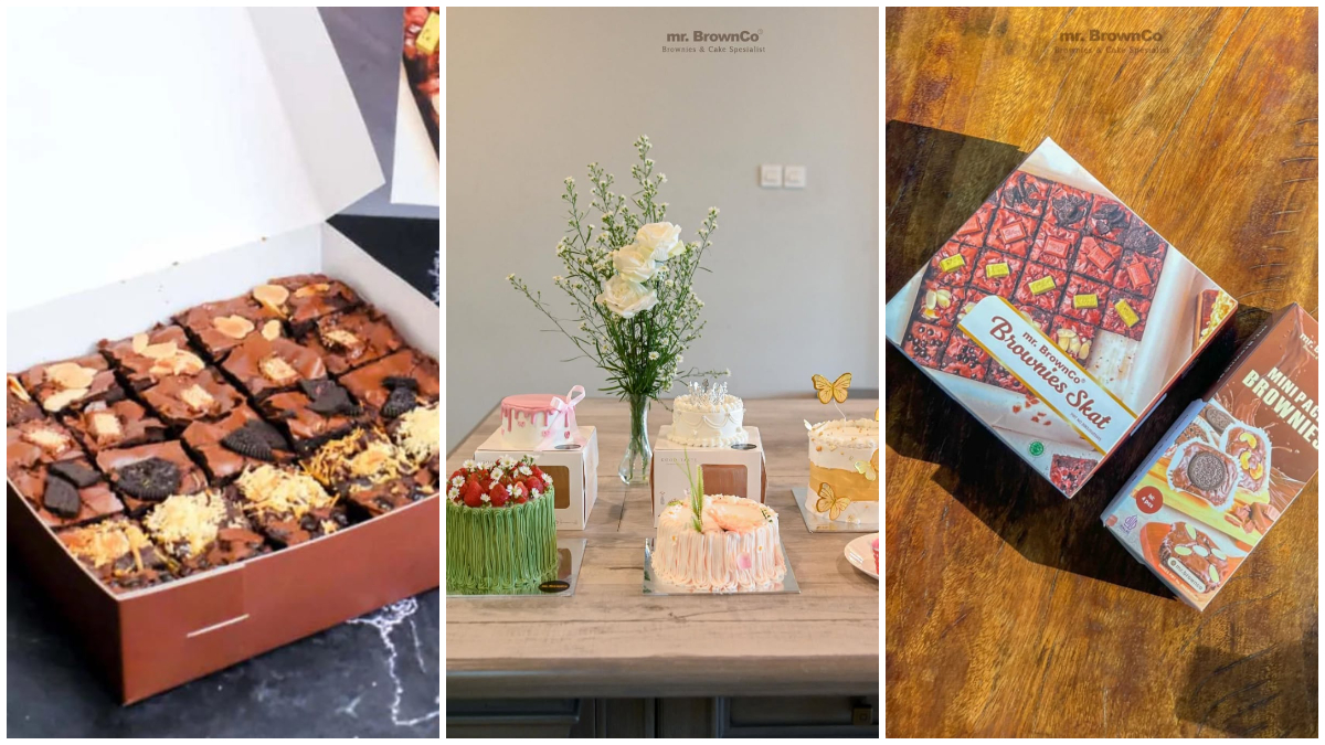 Cake dan brownies yang elegan di Mr.brownco cocok buat hampers di Hari Raya Imlek.